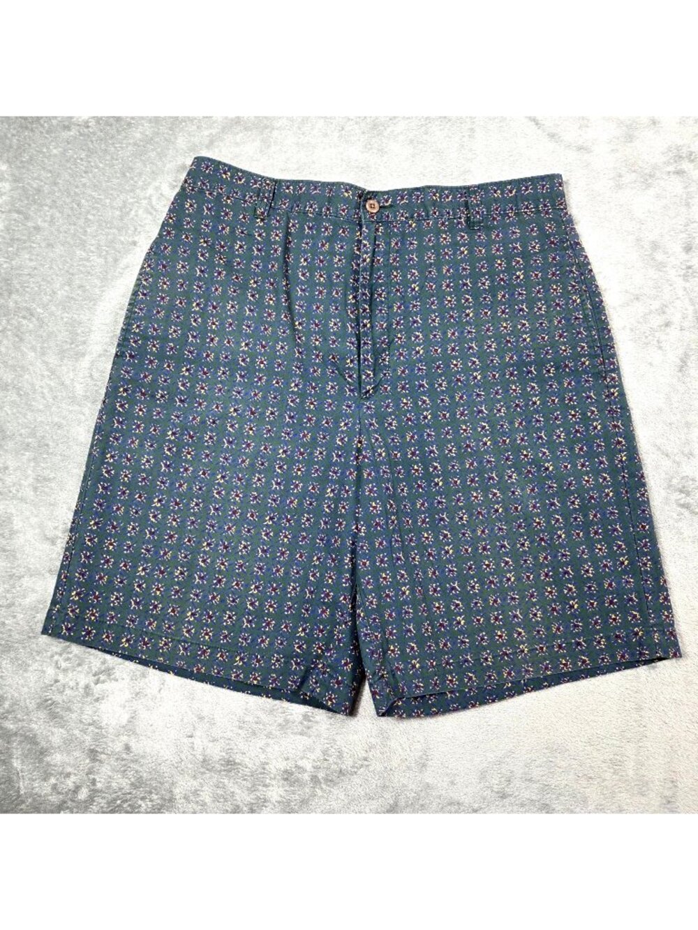 Vintage J Crew Shorts Mens 34 Green Floral Oarsman 90s Preppy Chinos READ
